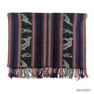 Southwestern Aztec Fringe Wrap Shawl Scarf 68” X 24”